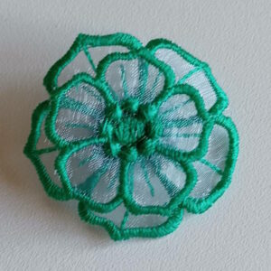 Broche "Fleur verte ronde"